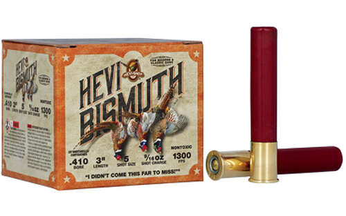 Ammunition HEVI Shot Hevi Bismuth Upland 410Bore HEVI BSM UPLND 410GA 3" #5 25/250 • Model: Hevi-Bismuth Upland