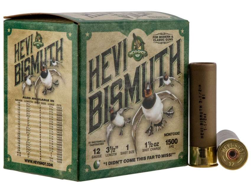 Ammunition HEVI Shot 1 1/2 oz 12Gauge HEVI HS14501 BISMUTH WF   12 3.5   1   11/2  25/10 • Model: 1 1/2 oz