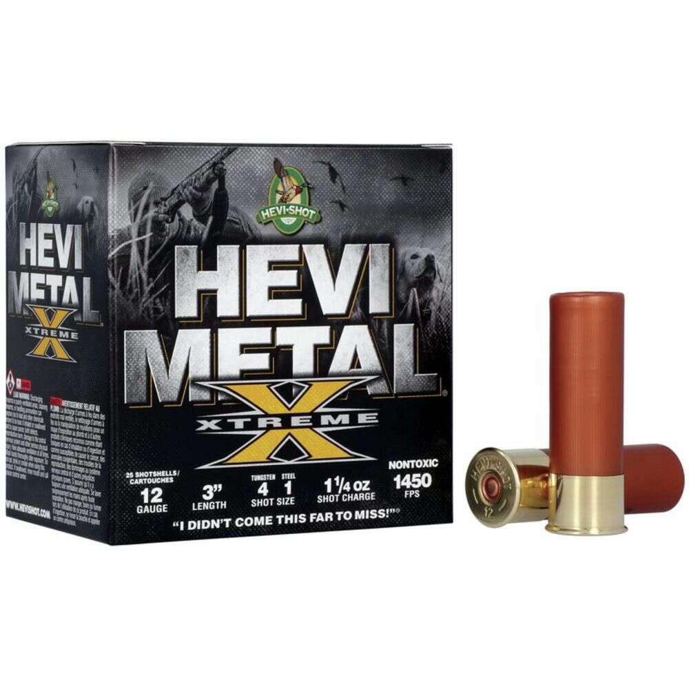 Ammunition HEVI Shot 1 1/4 oz 12Gauge HEVI HS38122 XTREME       12 3IN 4TUN 1STL   25/10 • Model: 1 1/4 oz