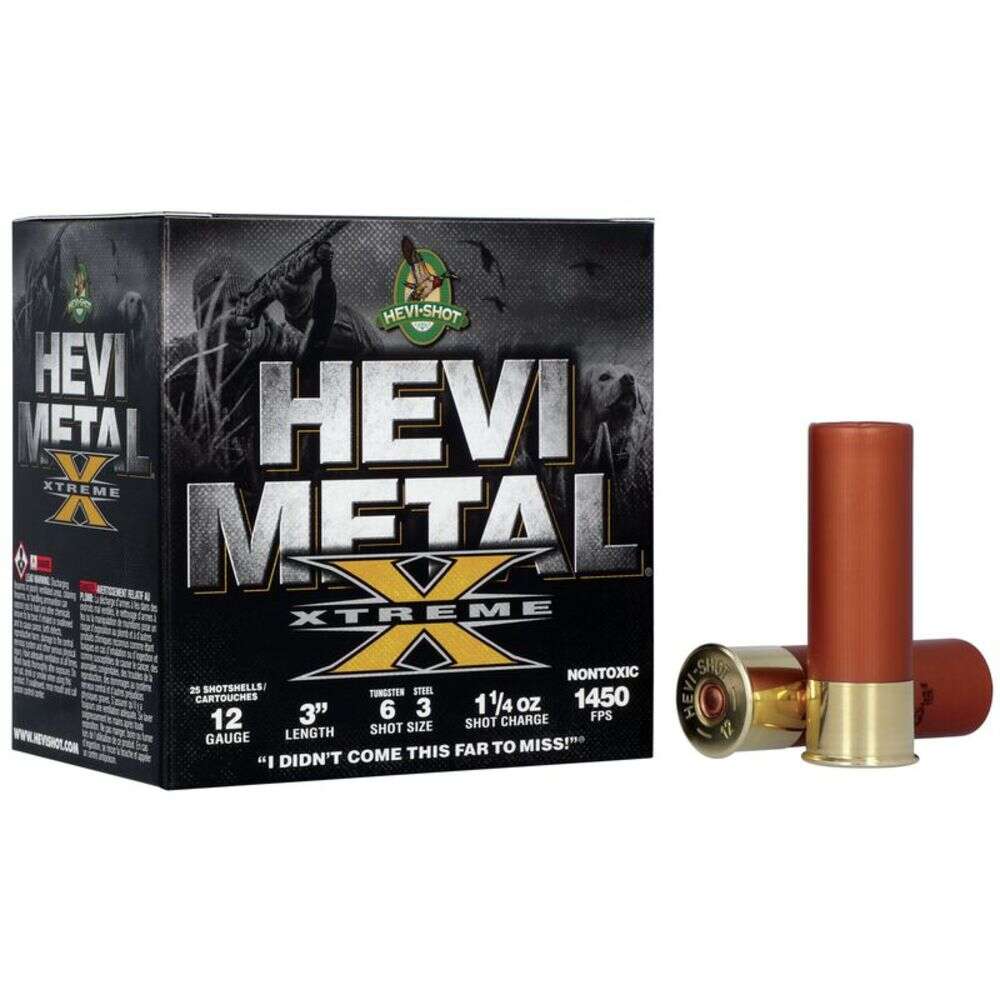 Ammunition HEVI Shot 1 1/4 oz 12Gauge HEVI HS38126 XTREME       12 3IN 6TUN 3STL   25/10 • Model: 1 1/4 oz