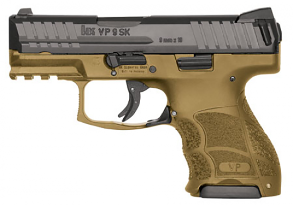 Handguns HK 3.39" 9mm HK 81000095 VP9SK  3.39 SC  9MM   (2)10R       FDE • Model: 3.39"