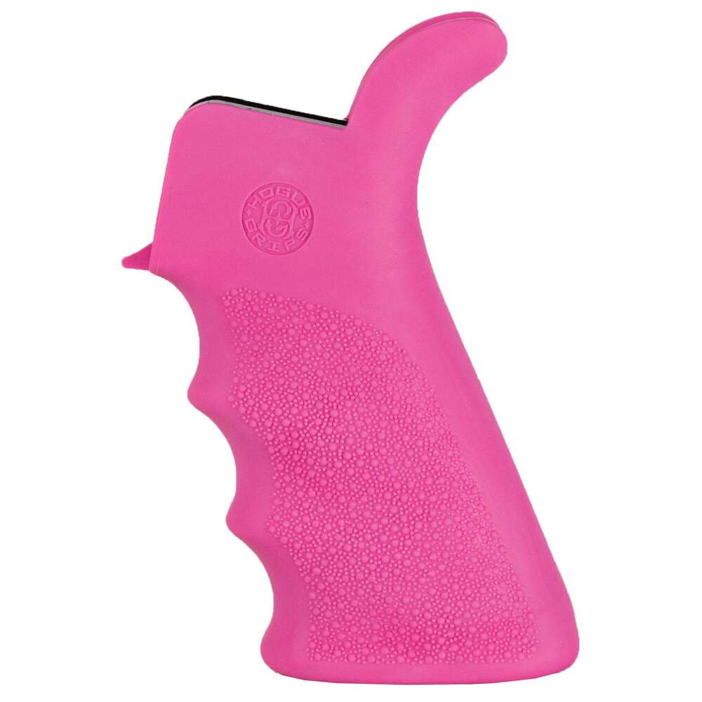 Grips Pads Stocks Hogue Ready Series HOGUE AR15 RUBBER GRIP BEAVERTAIL W FINGER GROOVES PINK