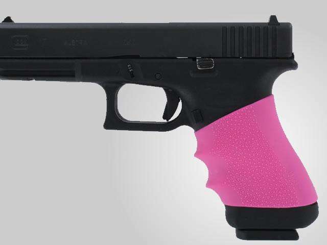 Grips Pads Stocks Hogue Ready Series HANDAL UNIVERSAL GRIP SLEEVE MED & FULL AUTO PINK