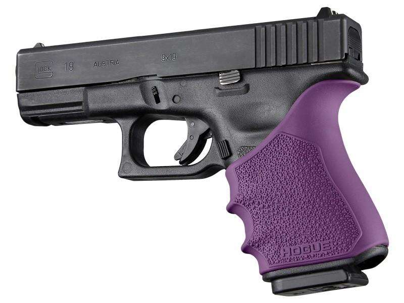 Grips Pads Stocks Hogue Ready Series HandAll Beavertail Grip Sleeve Glock 19 Gen 3-4 Purple