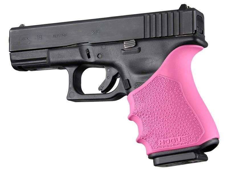 Grips Pads Stocks Hogue Ready Series HandAll Beavertail Grip Sleeve Glock 19 Gen 3-4 Pink