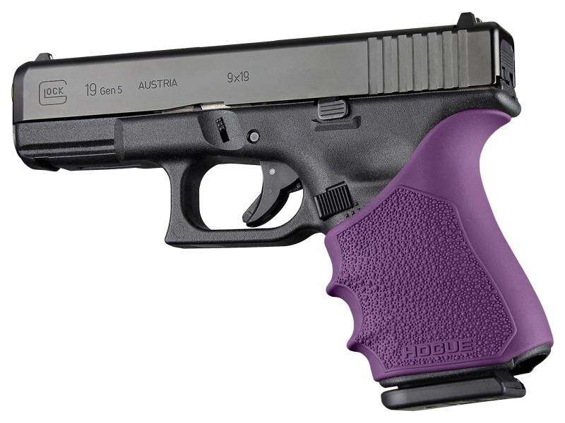 Grips Pads Stocks Hogue Ready Series HandAll Beavertail Grip Sleeve Glock 19 Gen 1-2-5 Purple