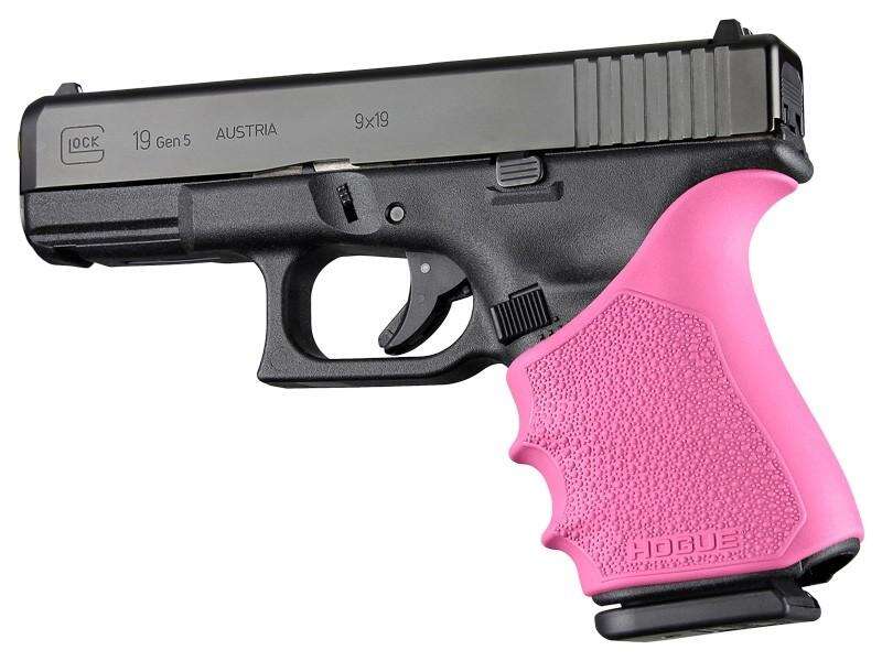 Grips Pads Stocks Hogue Ready Series HandAll Beavertail Grip Sleeve Glock 19 Gen 1-2-5 Pink