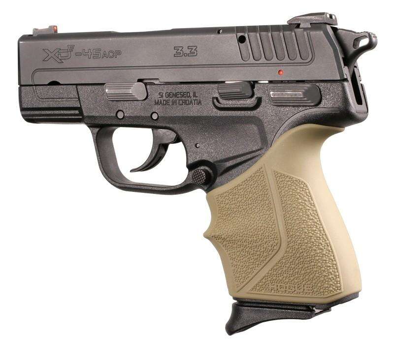 Grips Pads Stocks Hogue Ready Series Springfield Armory XD-E 9mm/.45ACP: HandALL Beavertail Grip Sleeve - FDE