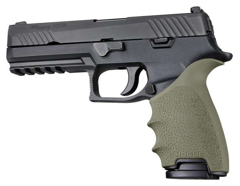 Grips Pads Stocks Hogue Ready Series HandAll Beavertail Grip Sleeve Sig Sauer P320 OD Green