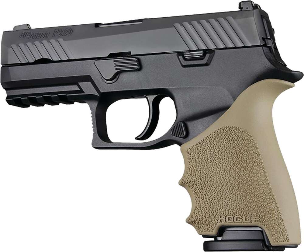 Grips Pads Stocks Hogue Ready Series HandAll Beavertail Grip Sleeve Sig Sauer P320 Compact Flat Dark Earth