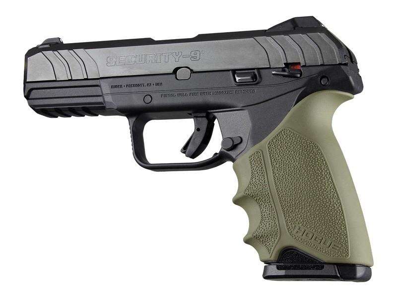 Grips Pads Stocks Hogue Ready Series HandAll Beavertail Grip Sleeve Ruger Security 9 OD Green