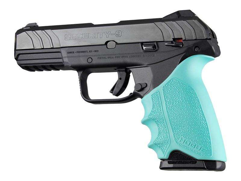 Grips Pads Stocks Hogue Ready Series HandAll Beavertail Grip Sleeve Ruger Security 9 Aqua