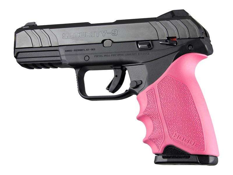 Grips Pads Stocks Hogue Ready Series HandAll Beavertail Grip Sleeve Ruger Security 9 Pink