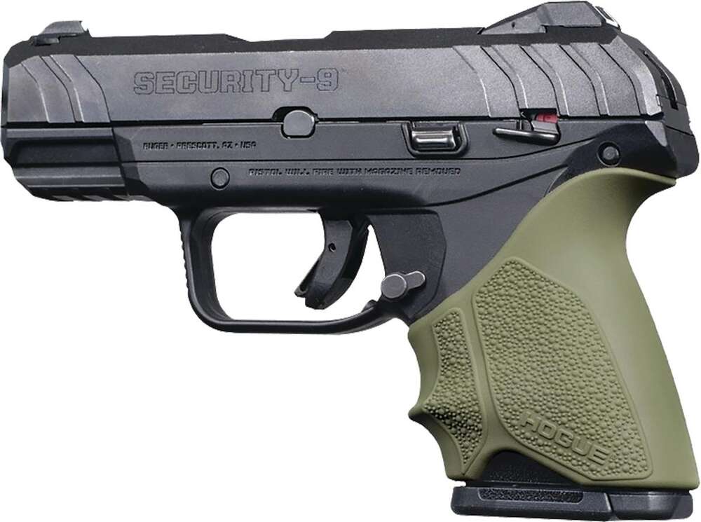 Grips Pads Stocks Hogue Ready Series HandAll Beavertail Grip Sleeve Ruger Sec.9 Comp.OD Green