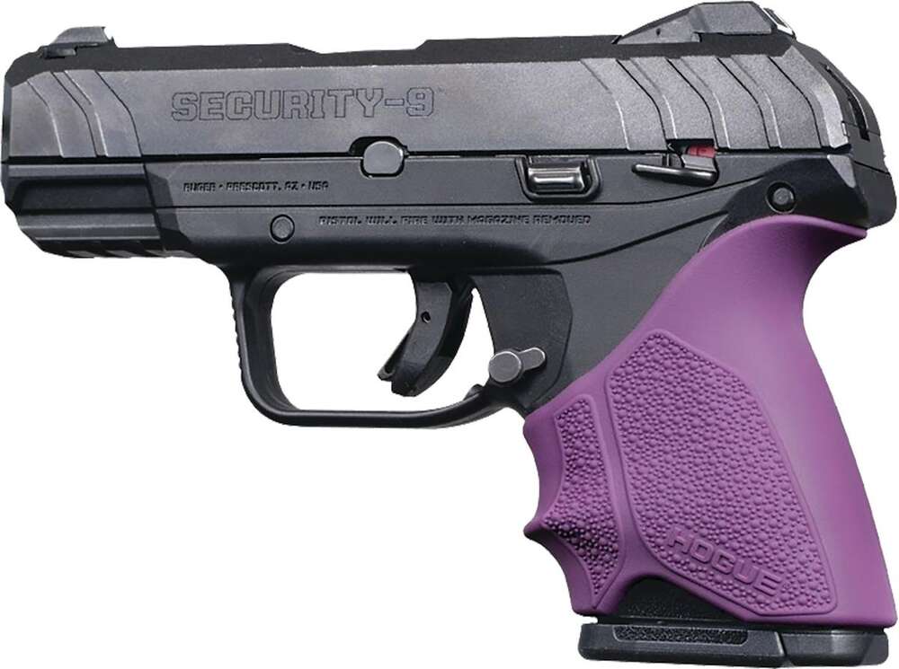 Grips Pads Stocks Hogue Ready Series HandAll Beavertail Grip Sleeve Ruger Sec.9 Comp. Purple