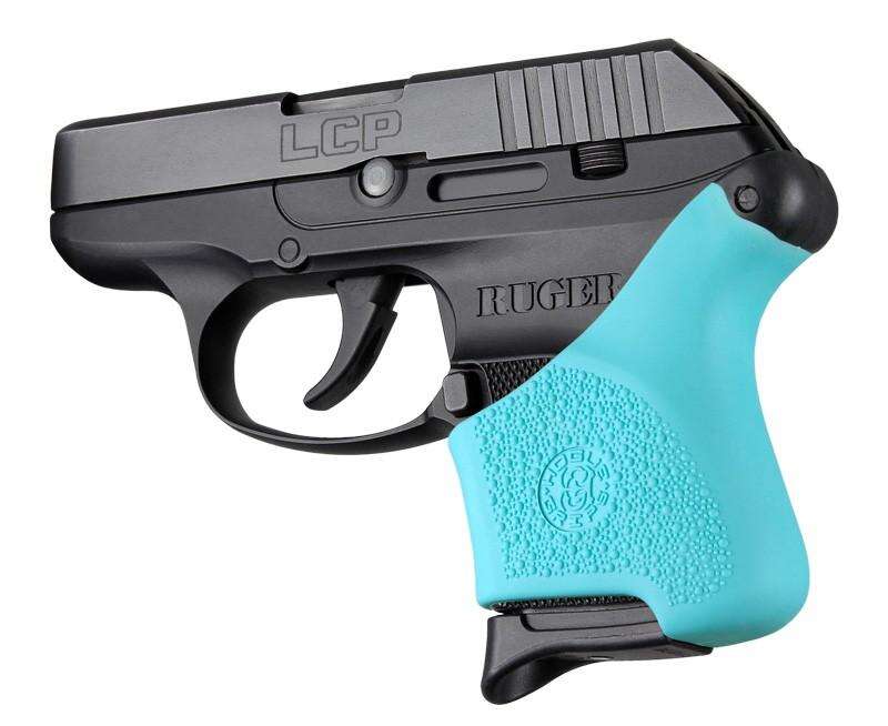 Grips Pads Stocks Hogue Ready Series Handall Hybrid Ruger LCP Grip Sleeve Aqua