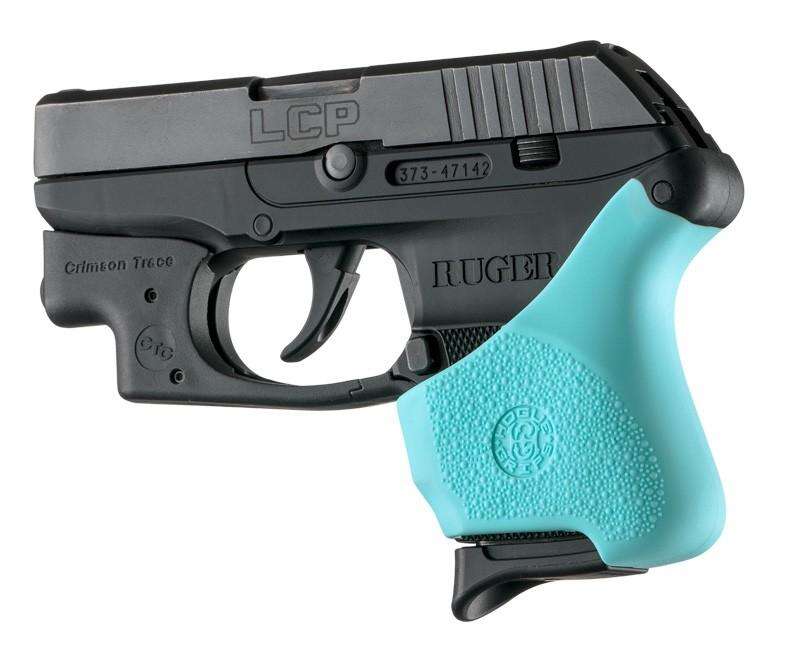 Grips Pads Stocks Hogue Ready Series Handall Hybrid Ruger LCP Crimson Trace Button Grip Sleeve Aqua