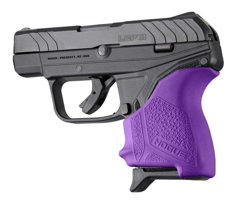 Grips Pads Stocks Hogue Ready Series HandAll Beavertail Grip Sleeve Ruger LCP II Purple