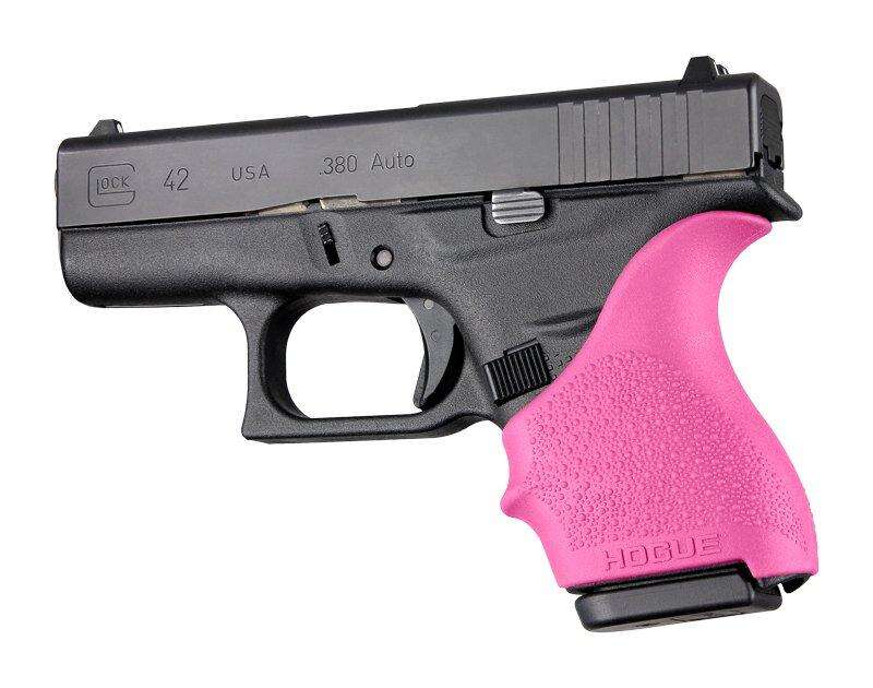 Grips Pads Stocks Hogue Ready Series HandAll Beaver Tail Grip Sleeve Glock 42 43 Pink