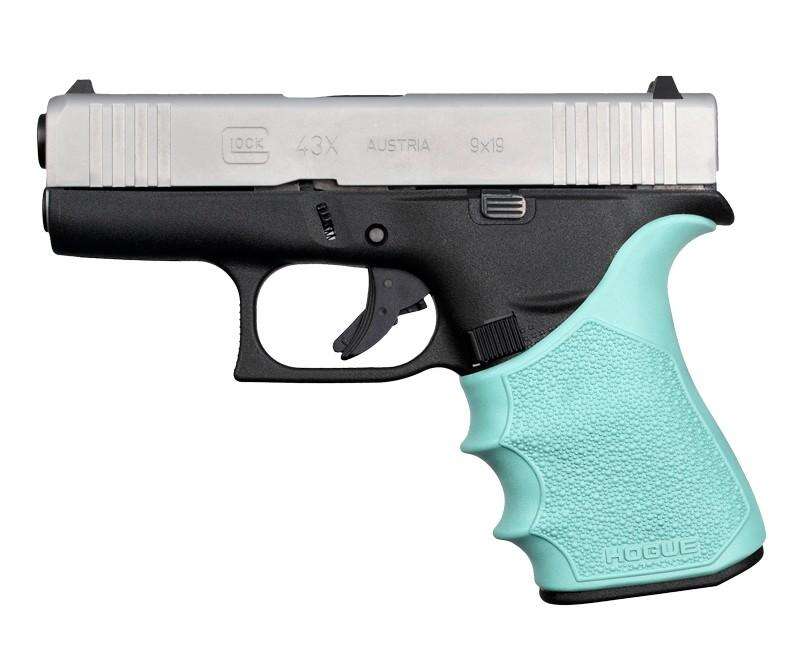 Grips Pads Stocks Hogue Ready Series HandAll Beavertail Grip Sleeve Glock 43X 48 Aqua