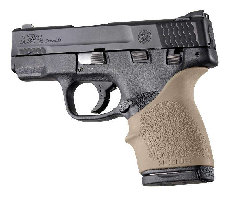 Grips Pads Stocks Hogue Ready Series HandAll Bevertl Grip Sleeve S&W M&P Shield 45 Kahr P9/P40/CW9/CW40 FDE