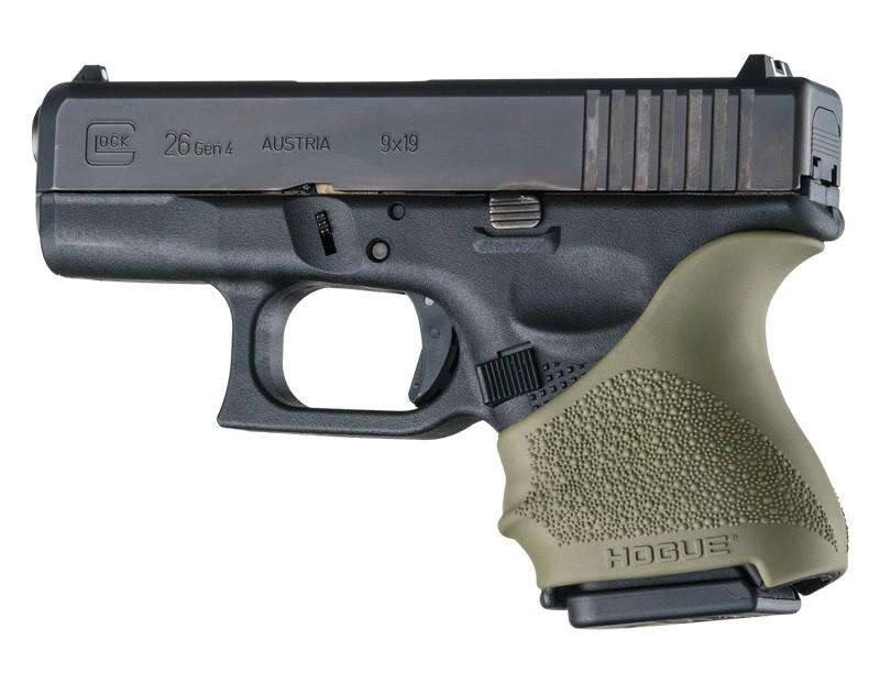 Grips Pads Stocks Hogue Ready Series HandAll Beavertail Grip Sleeve Glock 26/27 OD Green