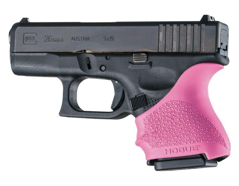 Grips Pads Stocks Hogue Ready Series HandAll Beavertail Grip Sleeve Glock 26/27 Pink