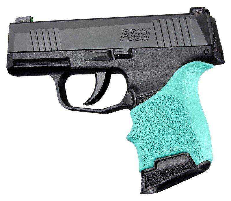 Grips Pads Stocks Hogue Ready Series HandAll Beavertail Grip Sleeve Sig Sauer P365 Aqua