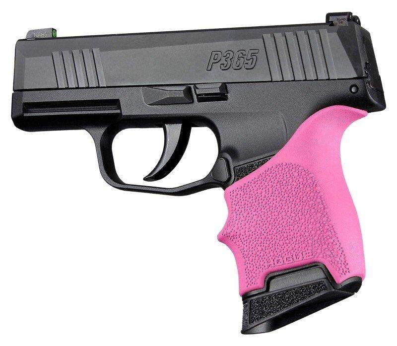 Grips Pads Stocks Hogue Ready Series HandAll Beavertail Grip Sleeve Sig Sauer P365 Pink