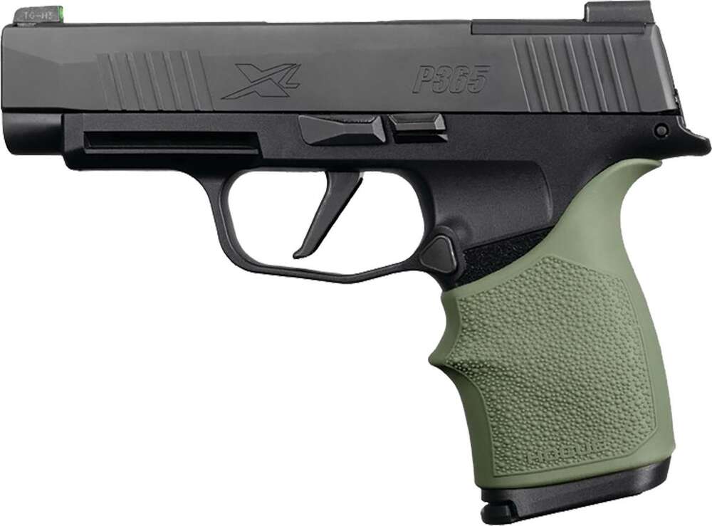 Grips Pads Stocks Hogue Ready Series HandAll Beavertail Grip Sleeve Sig Sauer P365XL OD Green