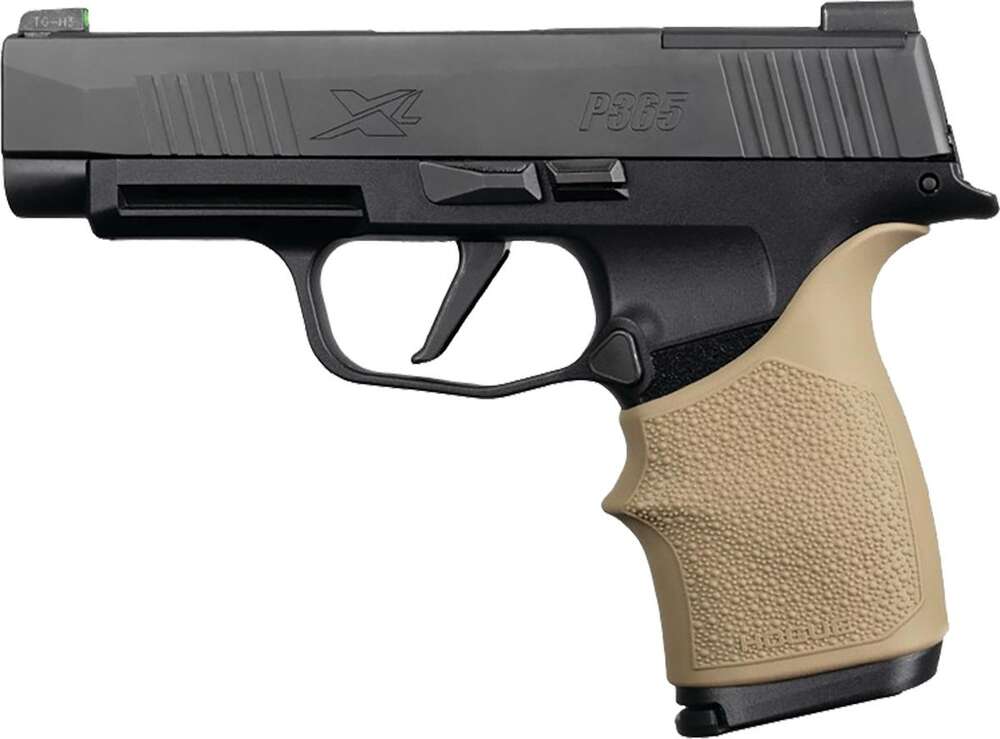 Grips Pads Stocks Hogue Ready Series HandAll Beavertail Grip Sleeve Sig Sauer P365XL FDE