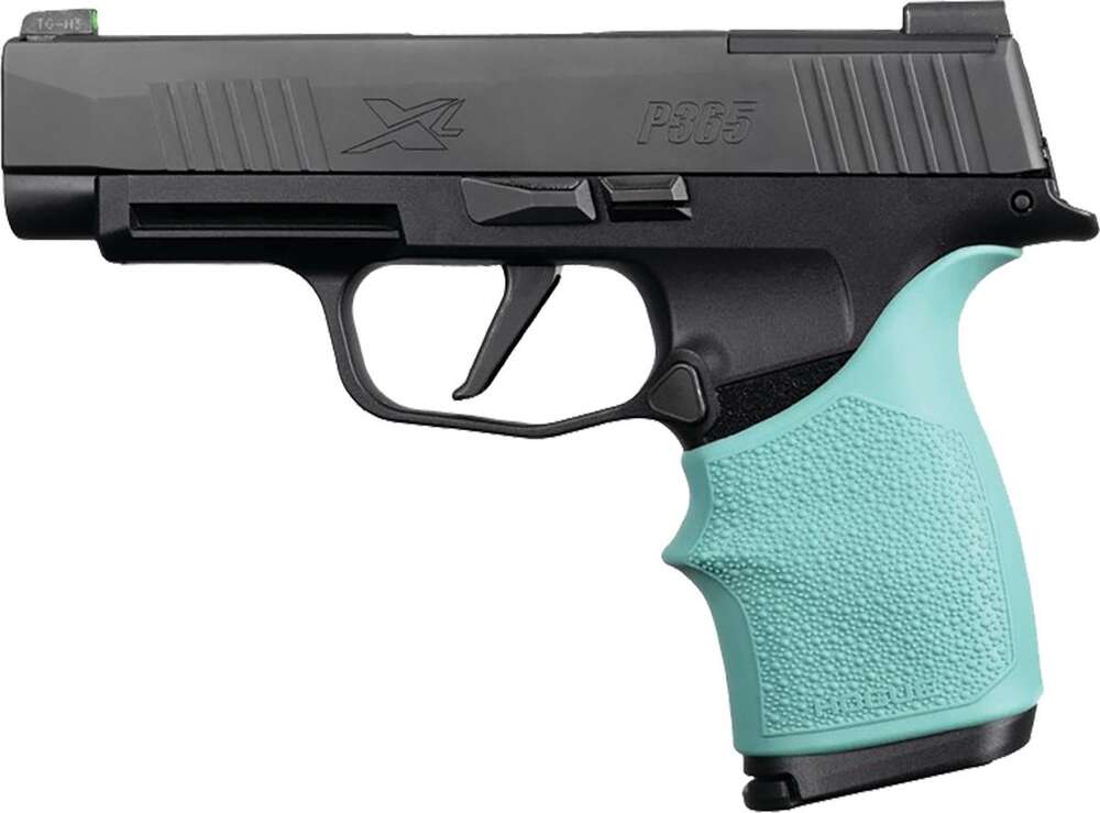 Grips Pads Stocks Hogue Ready Series HandAll Beavertail Grip Sleeve Sig Sauer P365XL Aqua