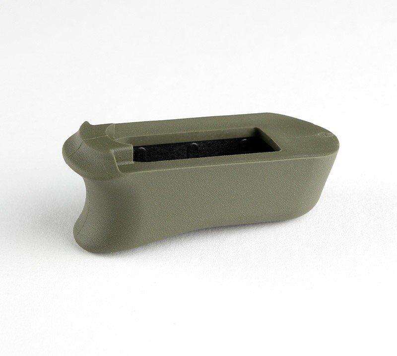 Grips Pads Stocks Hogue Ready Series Kimber Micro 9 Rubber Magazine Extended Base Pad OD Green