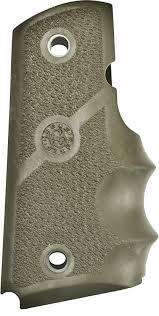 Grips Pads Stocks Hogue Ready Series RUBBER OFFICERS OD GREEN W/FG