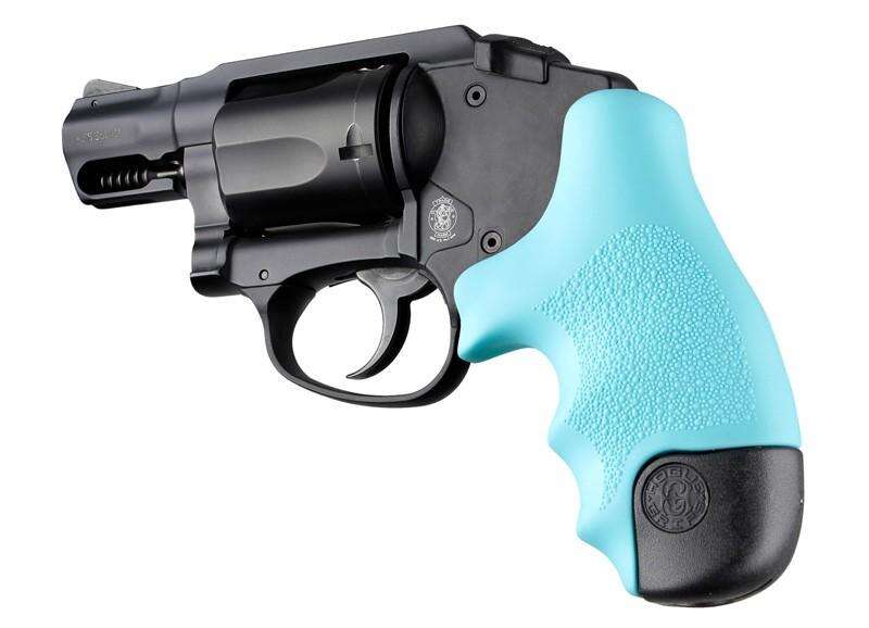 Grips Pads Stocks Hogue Ready Series S&W J Frame Round Butt Centennial/Polymer Bodyguard Rubber Tamer Grip Aqua