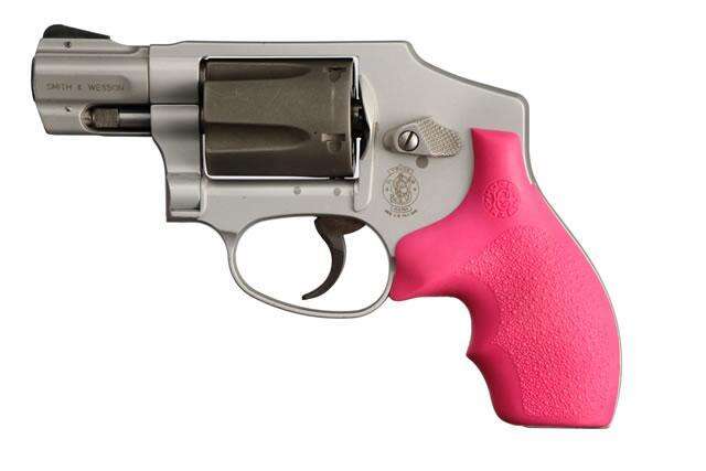 Grips Pads Stocks Hogue Ready Series HOGUE RUBBER GRIP S&W J-FRAME ROUND BUTT BANTAM STYLE PINK