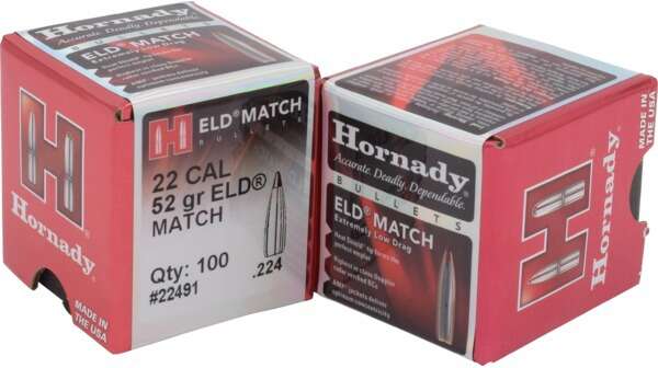 Ammunition Hornady Ready Series 22 CAL .224 52 GR ELD MATCH 100 rounds