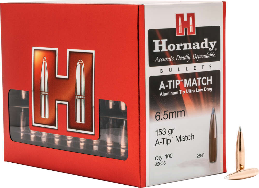 Ammunition Hornady Ready Series HO 6.5MM .264 153 gr. A-Tip Match Bullets 100/CT