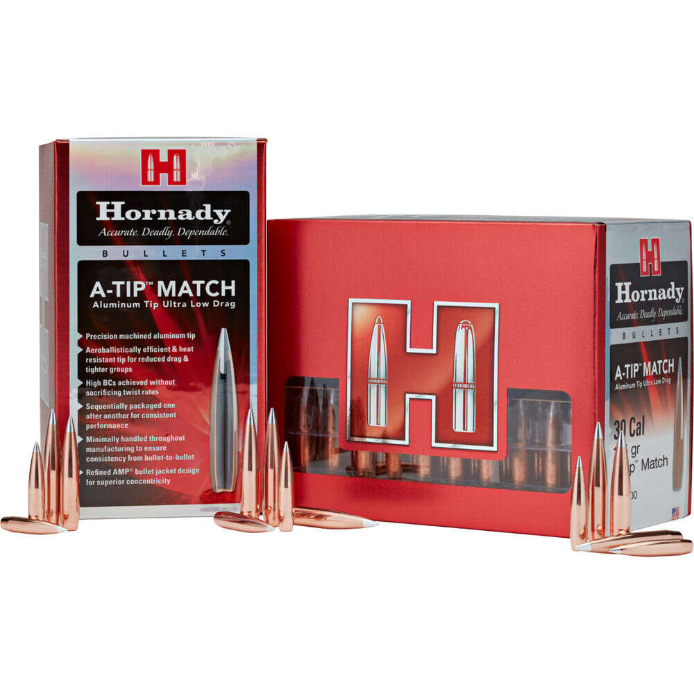 Ammunition Hornady Ready Series 375 CAL .375 390 GR A-TIP Match Bullet 25/CT