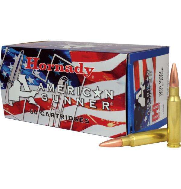 Ammunition Hornady Ready Series 308Win AMMO AMERICAN GUNNER .308 WIN. 155GR HP 50RD