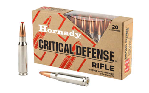 Ammunition Hornady Critical Defense 308Win HRNDY CD 308WIN 155GR FTX 20/200