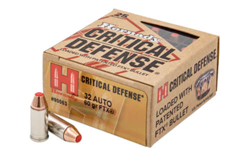 Ammunition Hornady Critical Defense 32ACP HRNDY CD 32ACP 60GR FTX 25/250