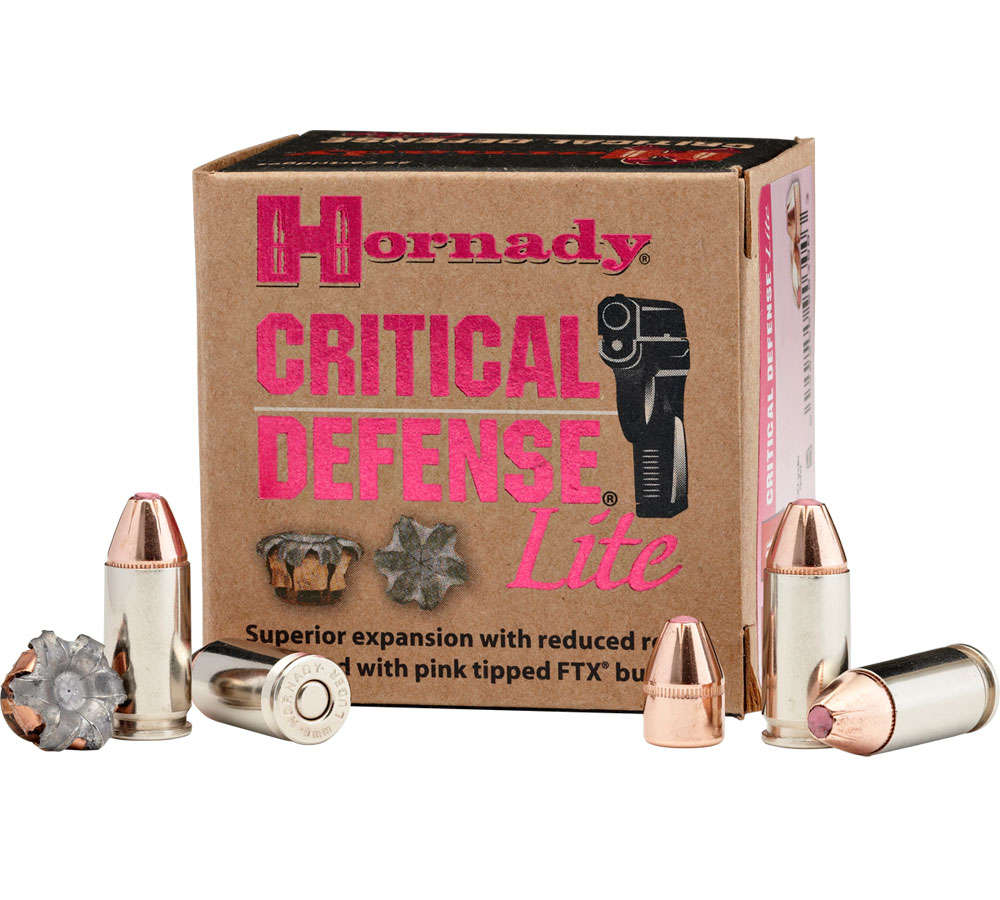 Ammunition Hornady Critical Defense Lite 9mm HRNDY CD 9MM 100GR FTX LITE 25/250