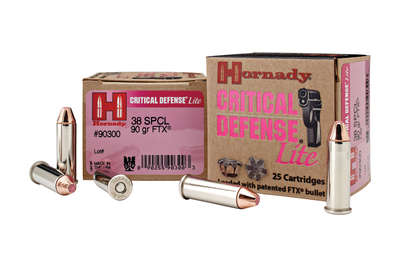 Ammunition Hornady Critical Defense Lite 38Special HRNDY CD 38SPL 90GR FTX LITE 25/250