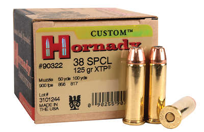 Ammunition Hornady Custom 38Special HRNDY 38SPL 158GR JHP/XTP 25/250