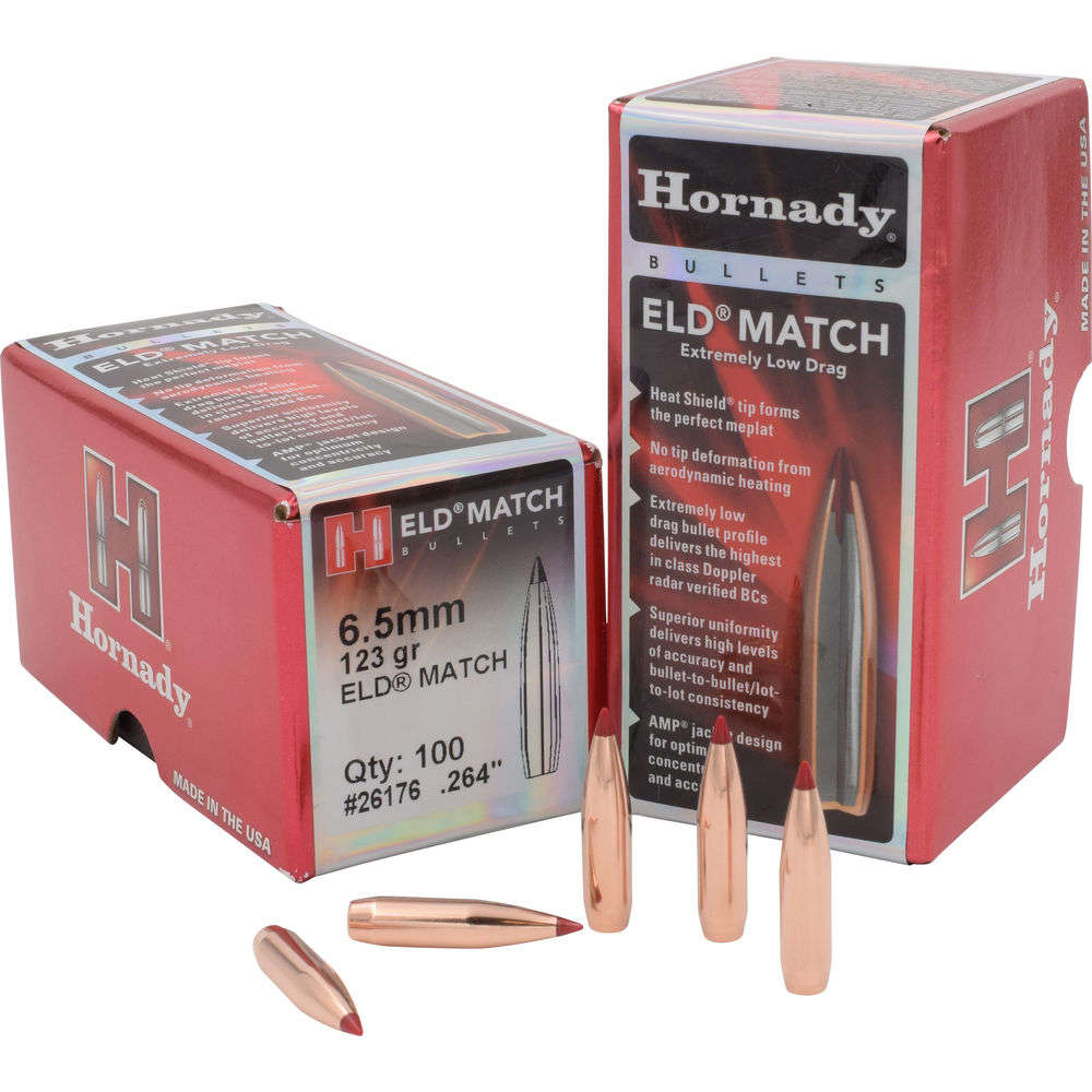 Ammunition Hornady 4.50" BULLET 6.5MM 264 123 GR ELD MATCH