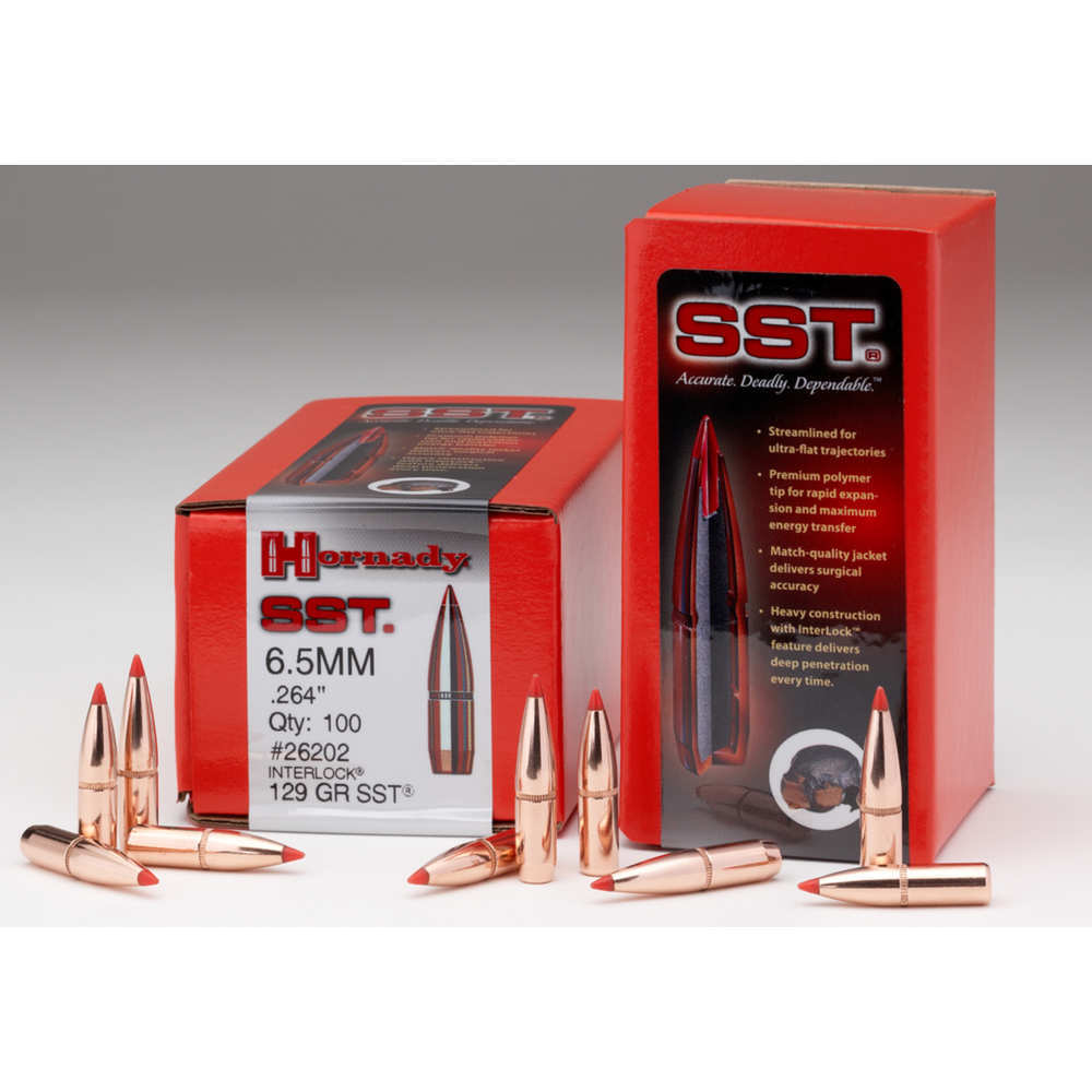 Ammunition Hornady 4.50" BULLET 6.5MM 264 129 GR SST 100/BX