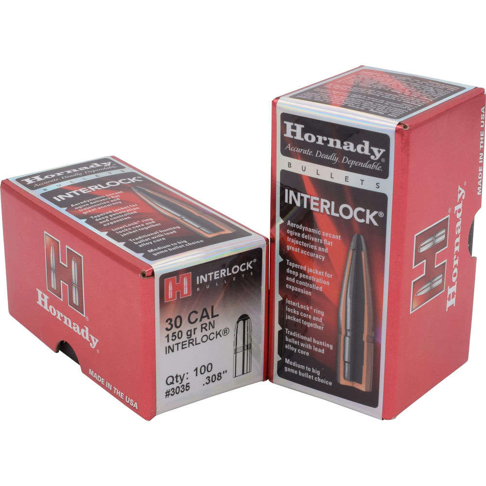 Ammunition Hornady 4.50" BULLET 30 CAL 308 150 GR RN 100/BX