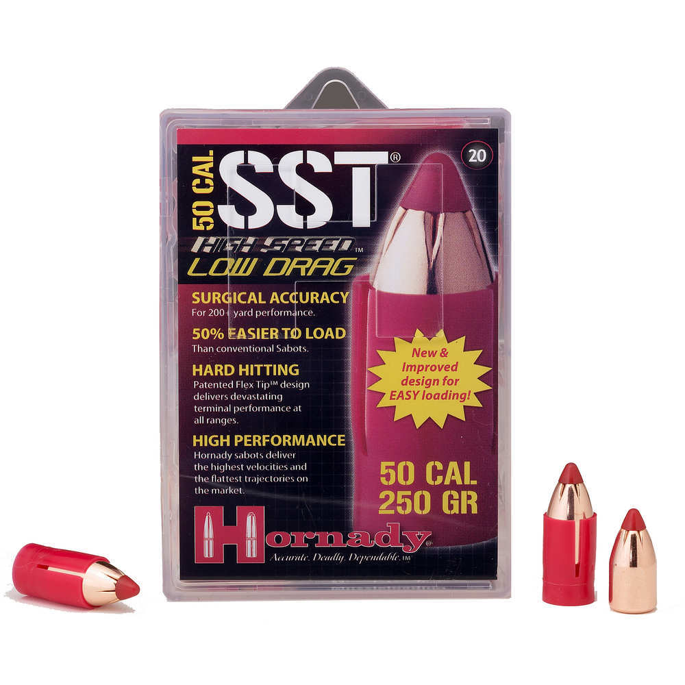 Ammunition Hornady 4.50" 50Caliber BULLET/SABOT 50 CAL LD 300GR SST 20/BX