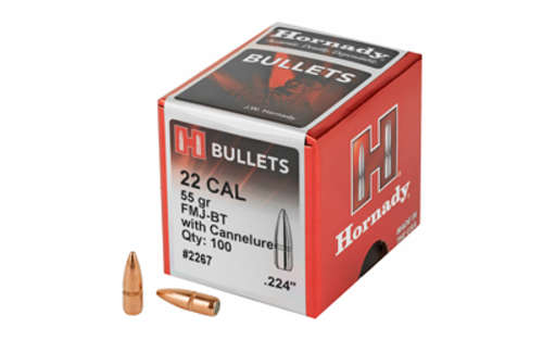 Ammunition Hornady Full Metal Jacket Boat Tail HRNDY 22CAL .224 55GR W/C 100CT